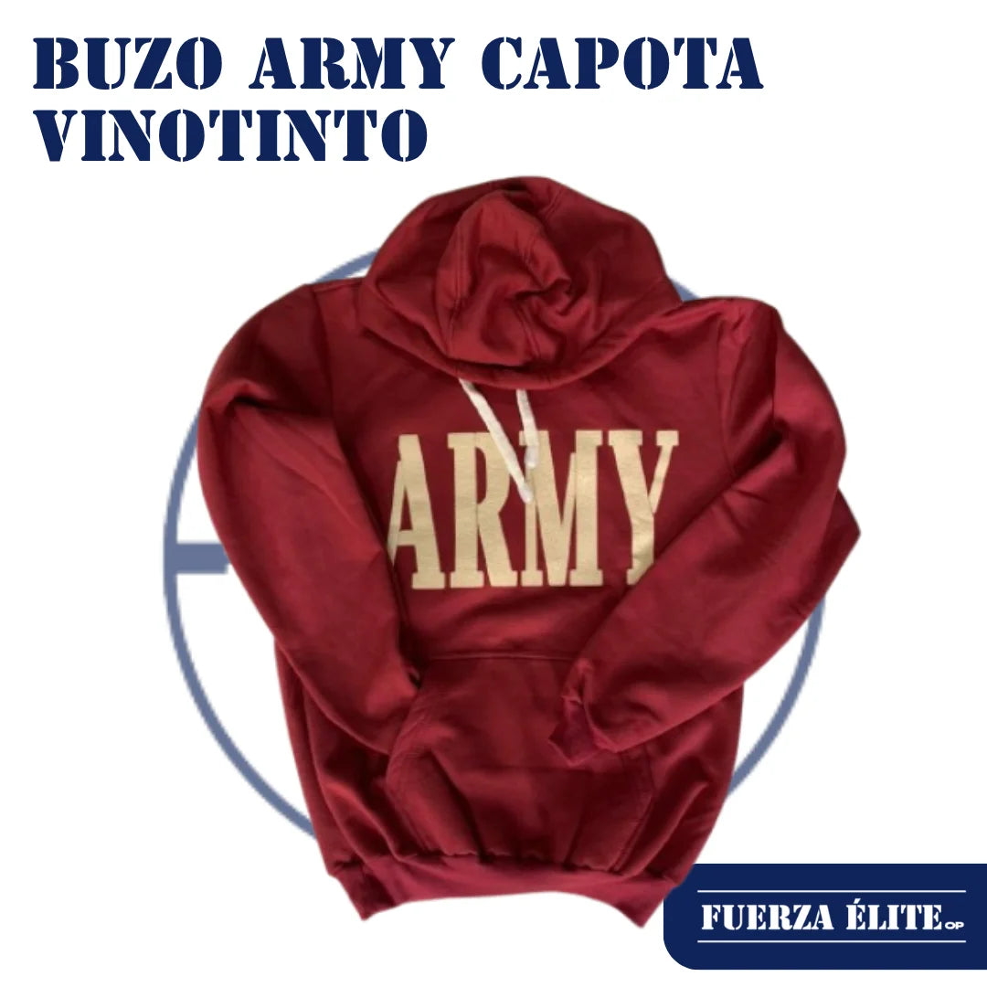 BUZO ARMY CAPOTA VINOTINTO
