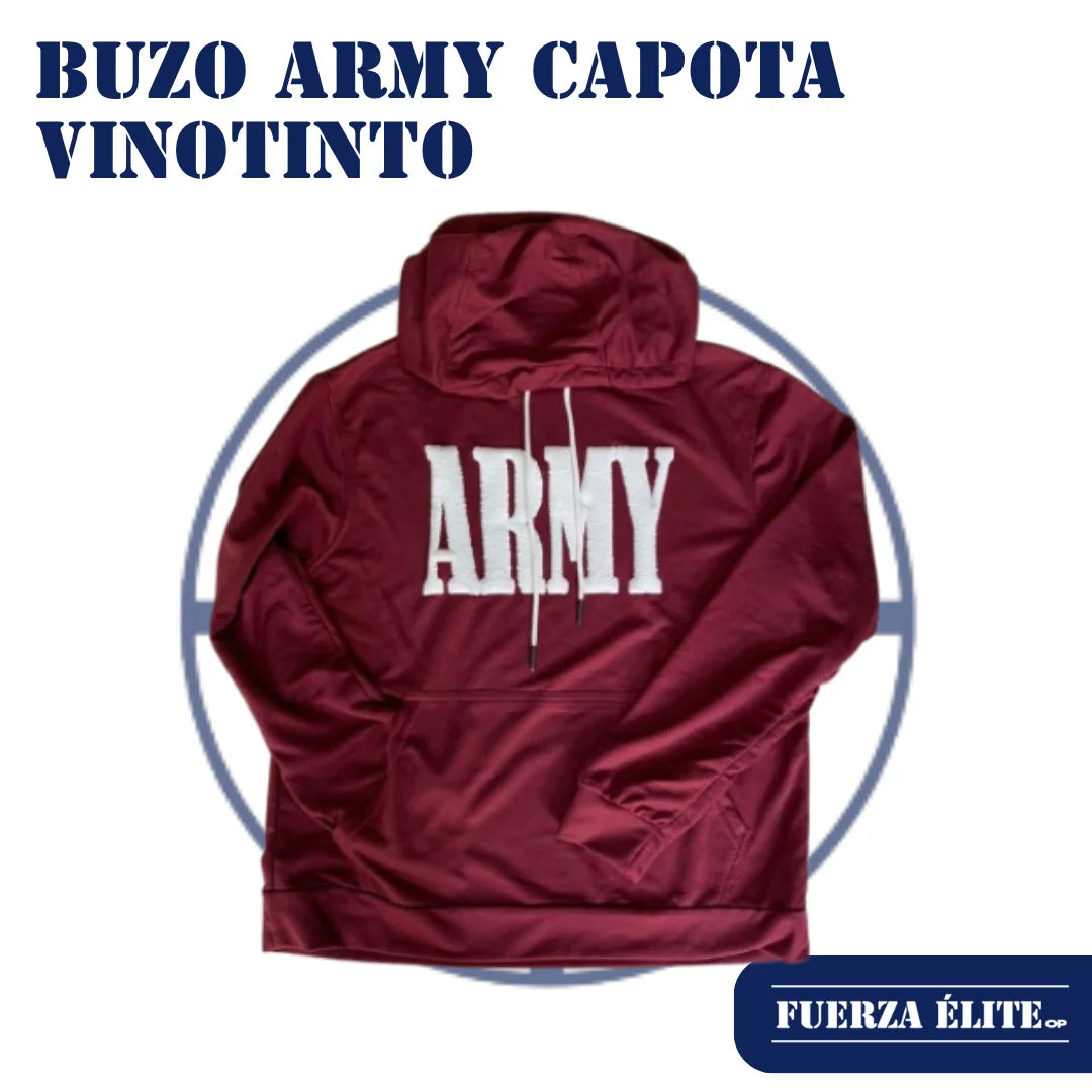 BUZO ARMY CAPOTA VINOTINTO