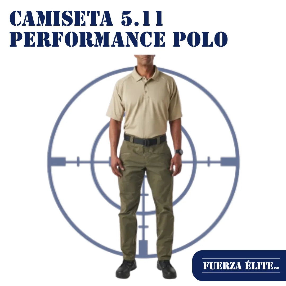 CAMISETA 5.11 PERFORMANCE SHORT SLEEVE POLO SILVER TAN REF 71049-160 T.ML