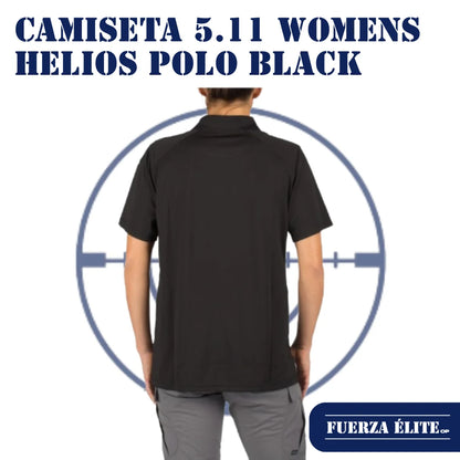 CAMISETA 5.11 WOMENS HELIOS SHORT SLEEVE POLO BLACK REF 61305-019