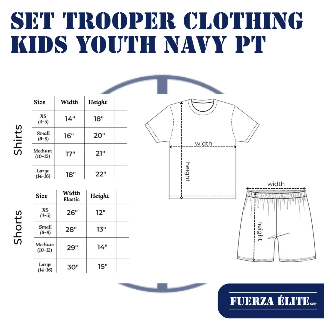 SET TROOPER CLOTHING KIDS YOUTH NAVY PT UNIFORM REF 771
