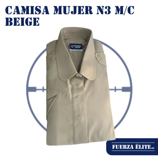 CAMISA MUJER N°3 M/C BEIGE