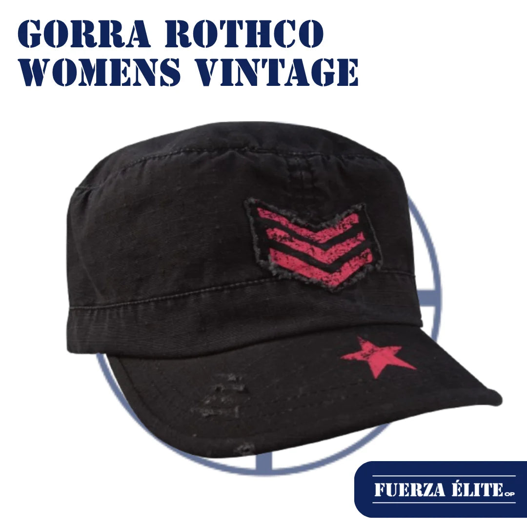 GORRA ROTHCO WOMENS VINTAGE STRIPES AND STARS ADJUSTABLE FATIGUE BLACK REF 1149