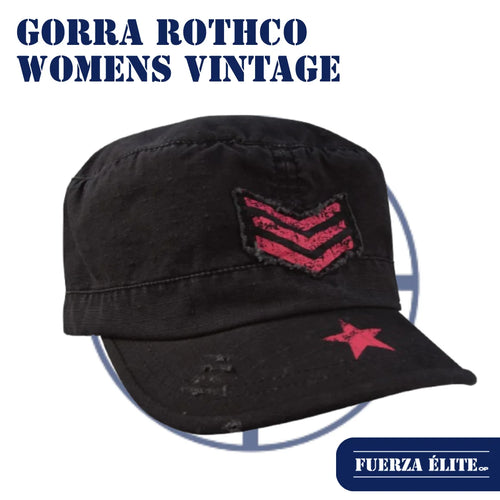 GORRA ROTHCO WOMENS VINTAGE STRIPES AND STARS ADJUSTABLE FATIGUE BLACK REF 1149