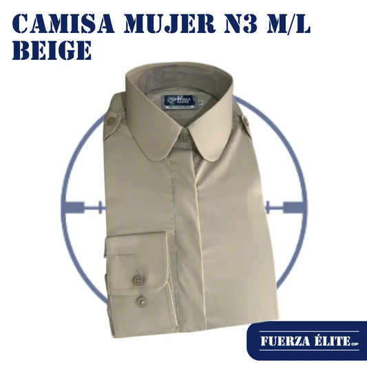 CAMISA MUJER N°3 M/L BEIGE