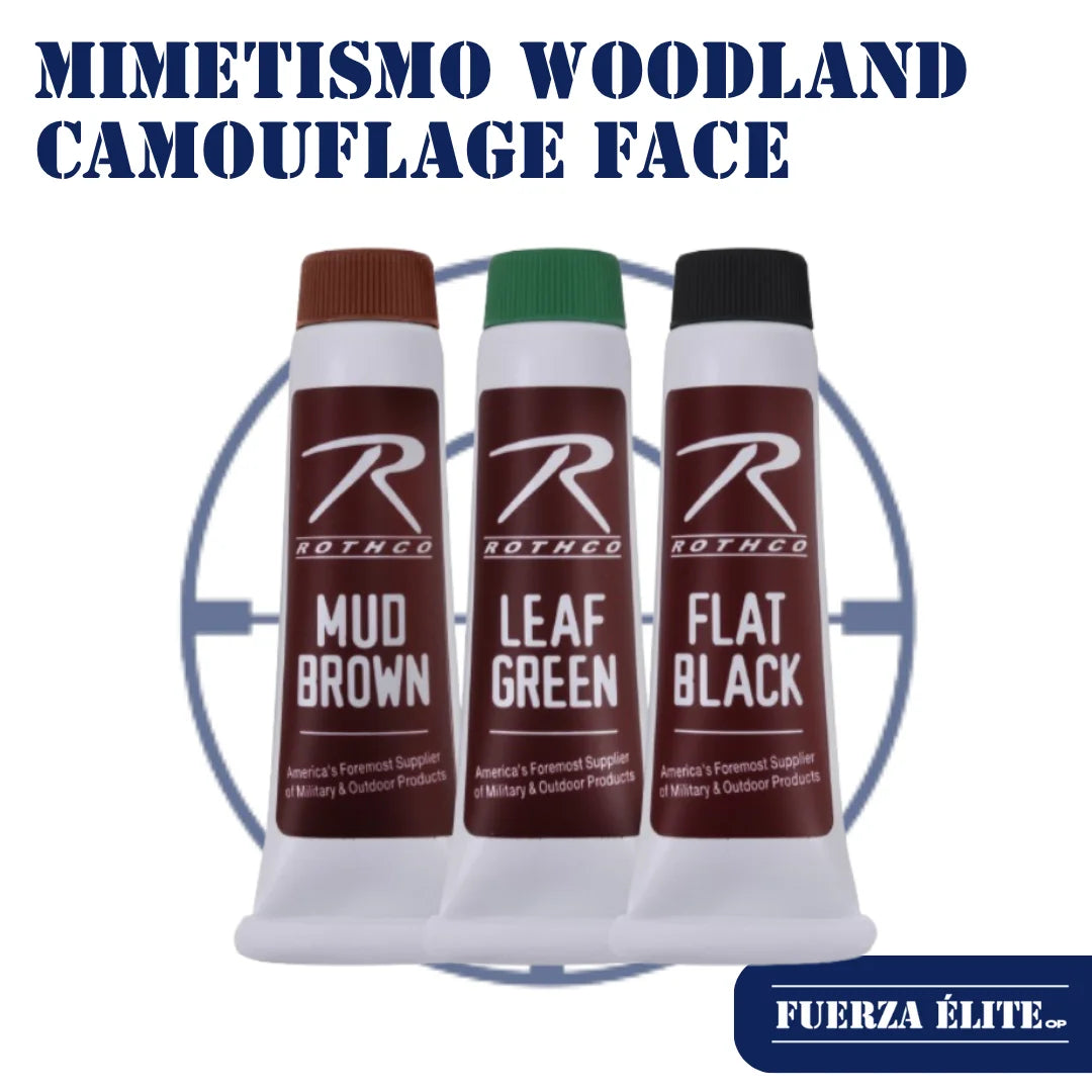 MIMETISMO WOODLAND CAMOUFLAGE FACE PAINT CREME REF 8203