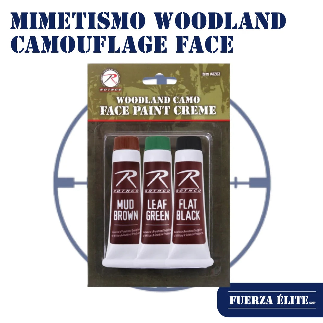 MIMETISMO WOODLAND CAMOUFLAGE FACE PAINT CREME REF 8203
