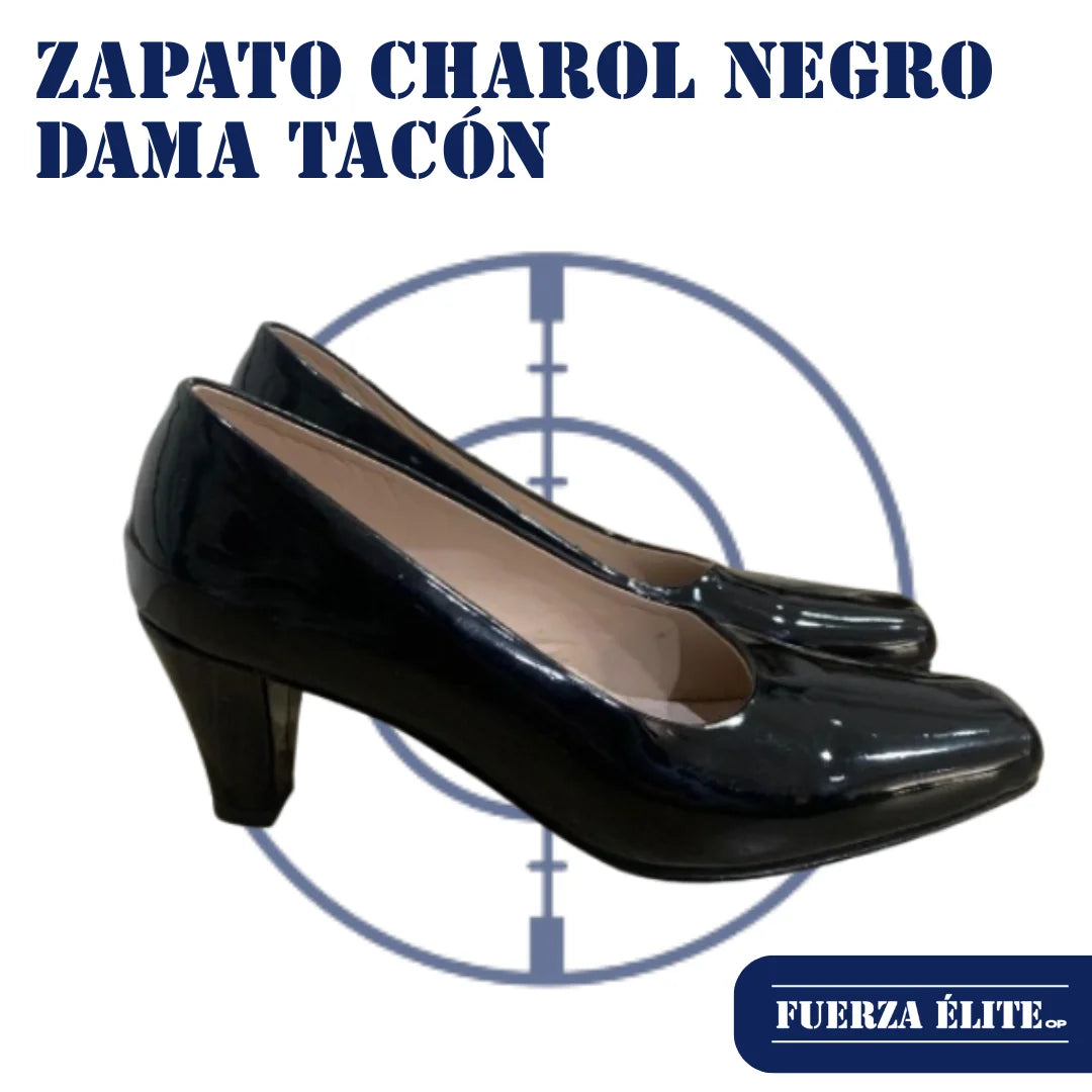 ZAPATO CHAROL NEGRO REF. 253127-18 DAMA TACON
