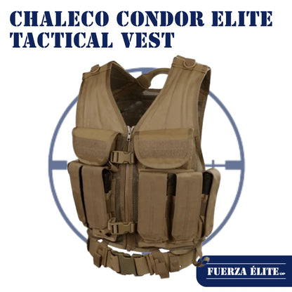 CHALECO CONDOR ELITE TACTICAL VEST COYOTE BROWN REF ETV-498