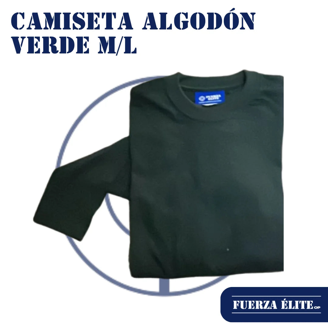 CAMISETA ALGODON M/L VERDE
